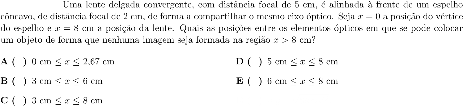 Questão 10 no caderno 1ª fase do ITA 2022
