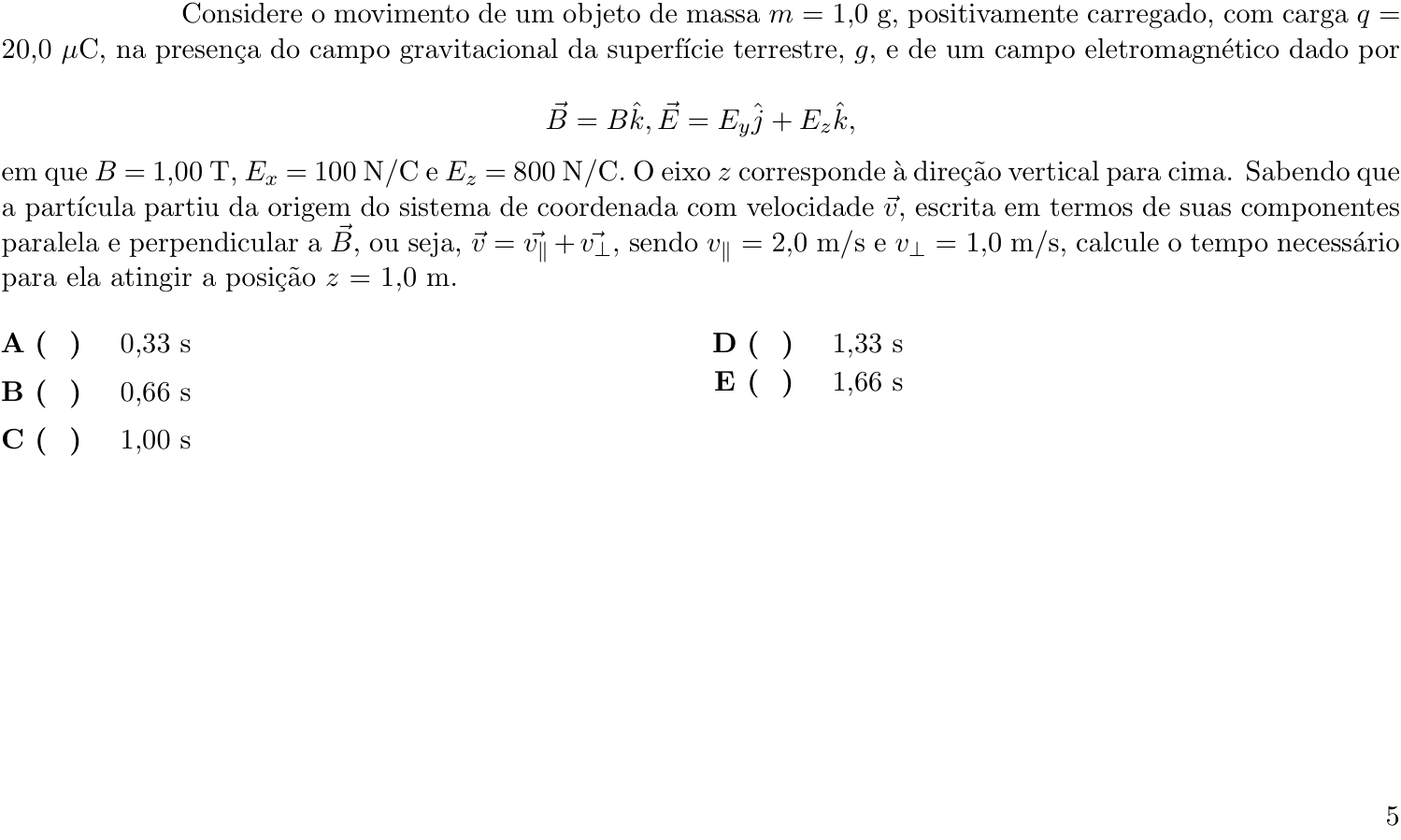 Questão 12 no caderno 1ª fase do ITA 2022