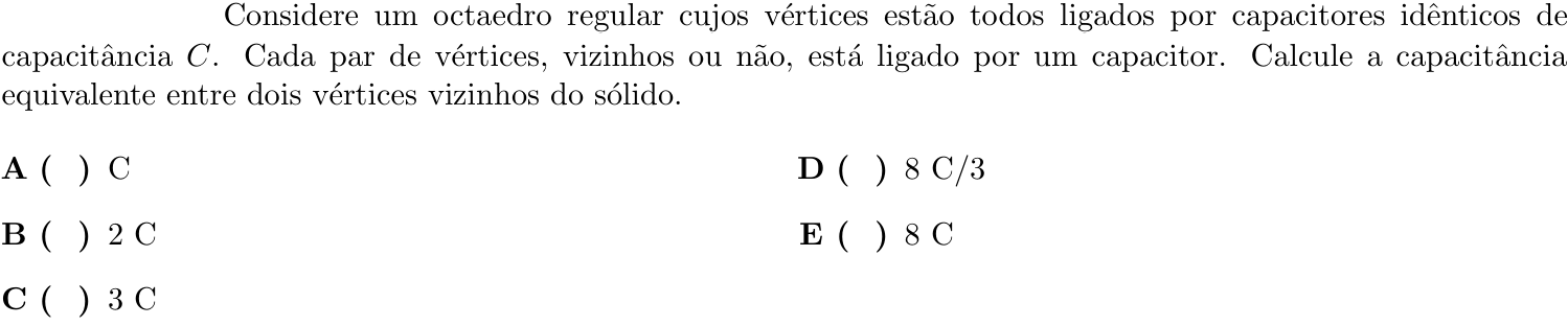 Questão 13 no caderno 1ª fase do ITA 2022