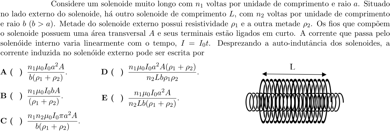 Questão 14 no caderno 1ª fase do ITA 2022
