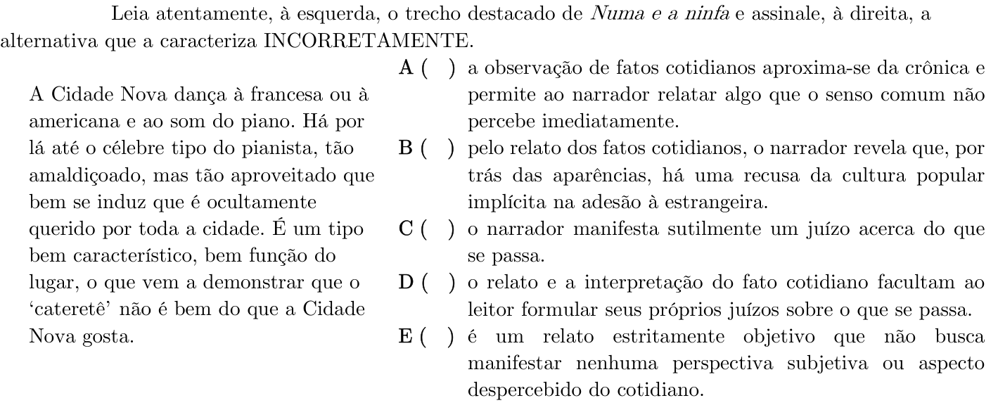 Questão 20 no caderno 1ª fase do ITA 2022