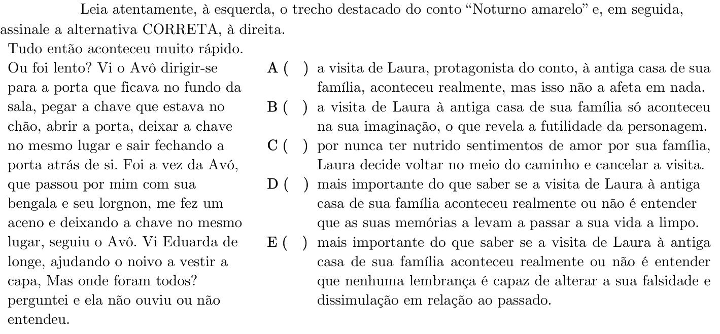 Questão 28 no caderno 1ª fase do ITA 2022