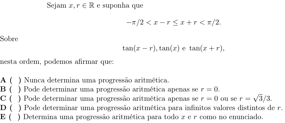 Questão 47 no caderno 1ª fase do ITA 2022