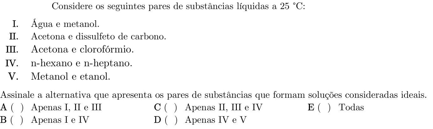 Questão 56 no caderno 1ª fase do ITA 2022