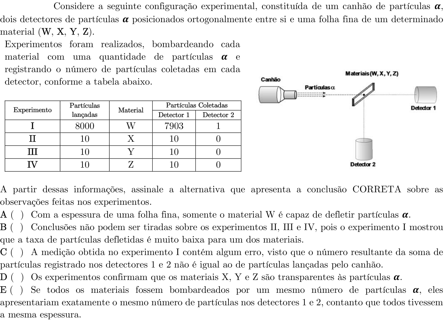 Questão 63 no caderno 1ª fase do ITA 2022