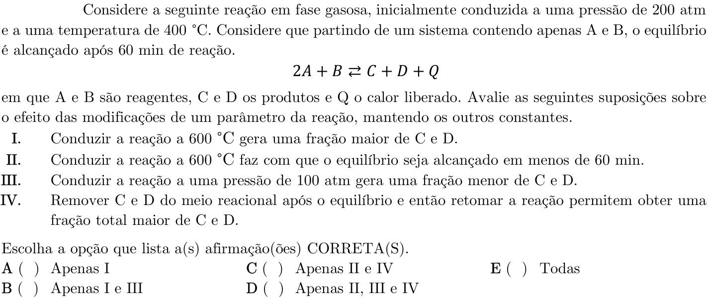Questão 65 no caderno 1ª fase do ITA 2022