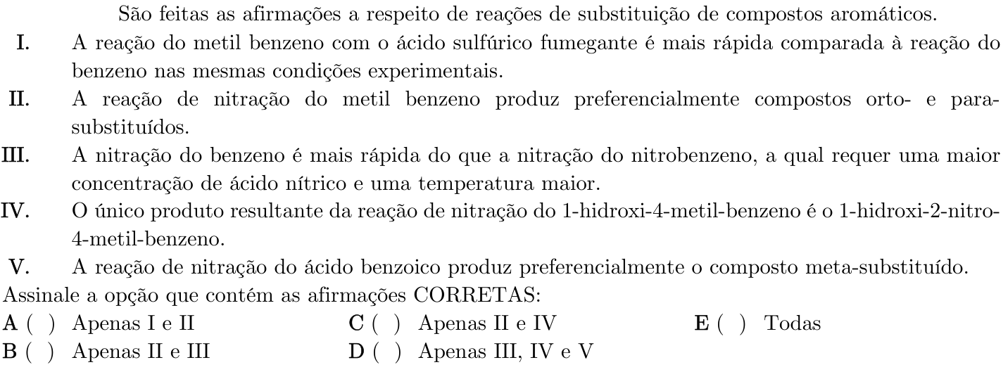 Questão 66 no caderno 1ª fase do ITA 2022