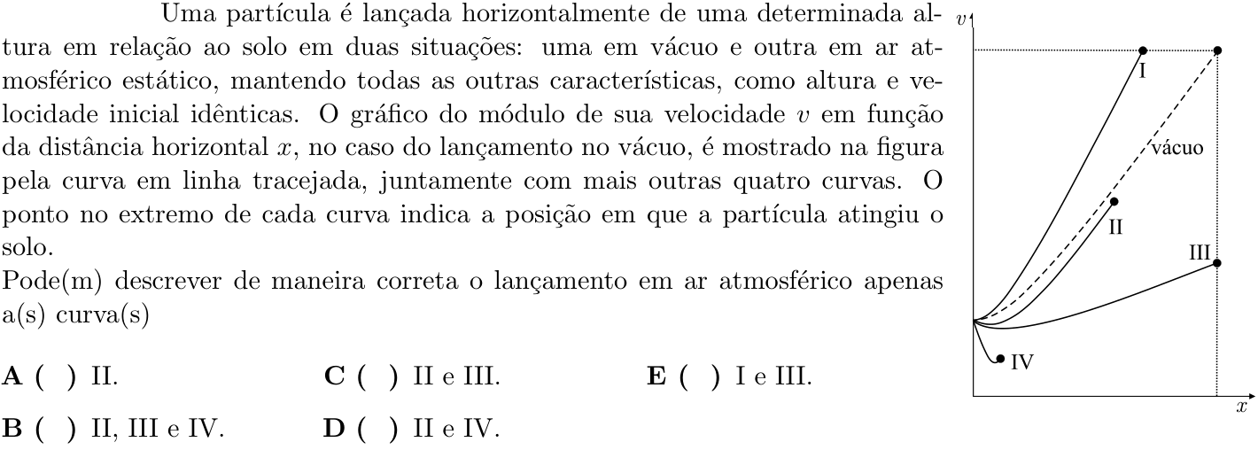 Questão 1 no caderno 1ª fase do ITA 2023