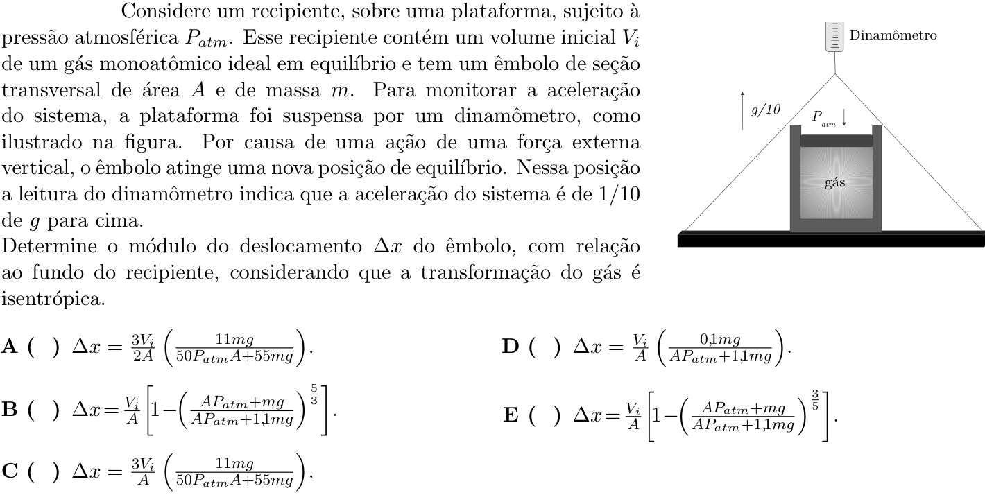 Questão 3 no caderno 1ª fase do ITA 2023