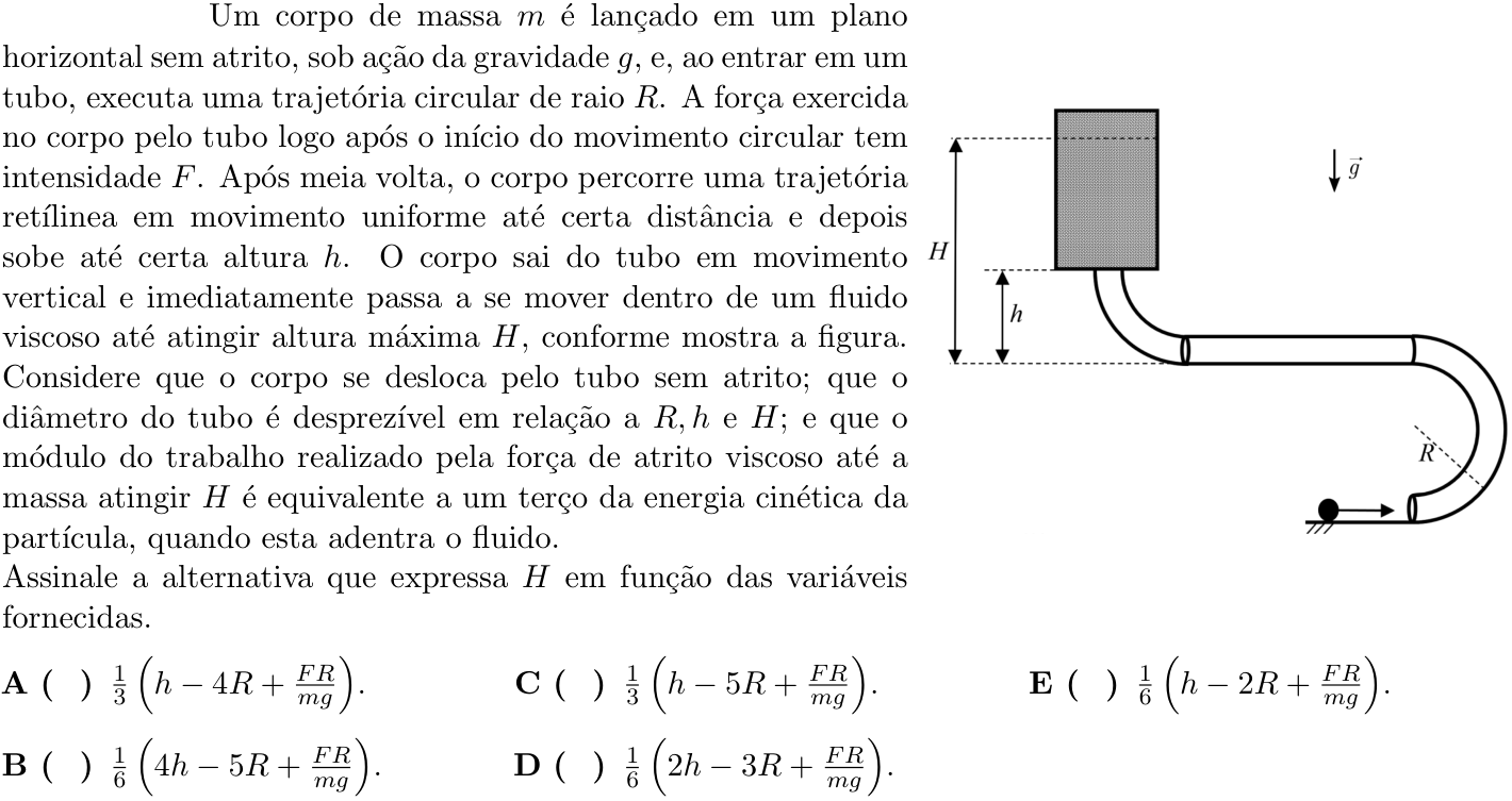 Questão 4 no caderno 1ª fase do ITA 2023