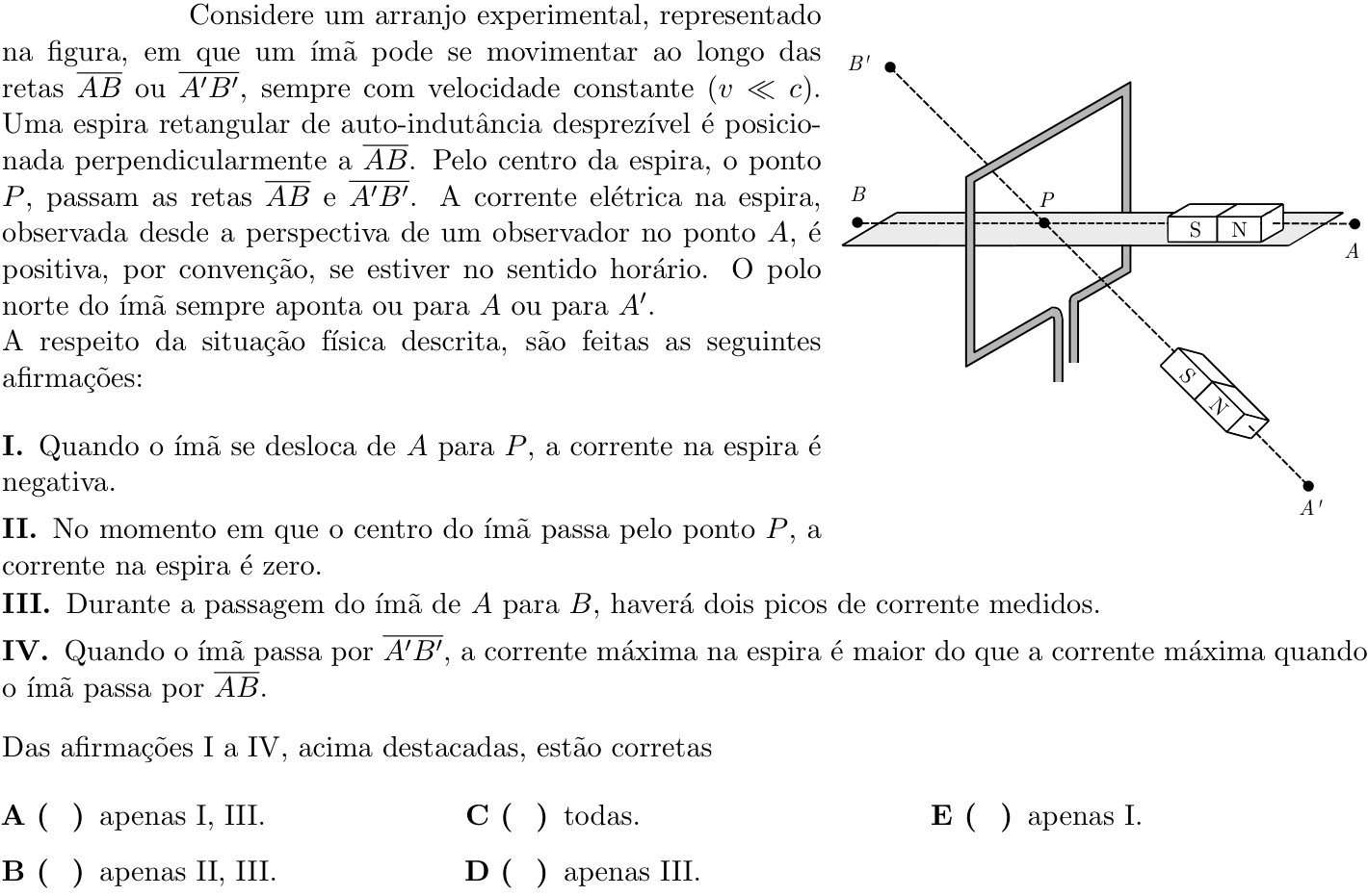 Questão 11 no caderno 1ª fase do ITA 2023