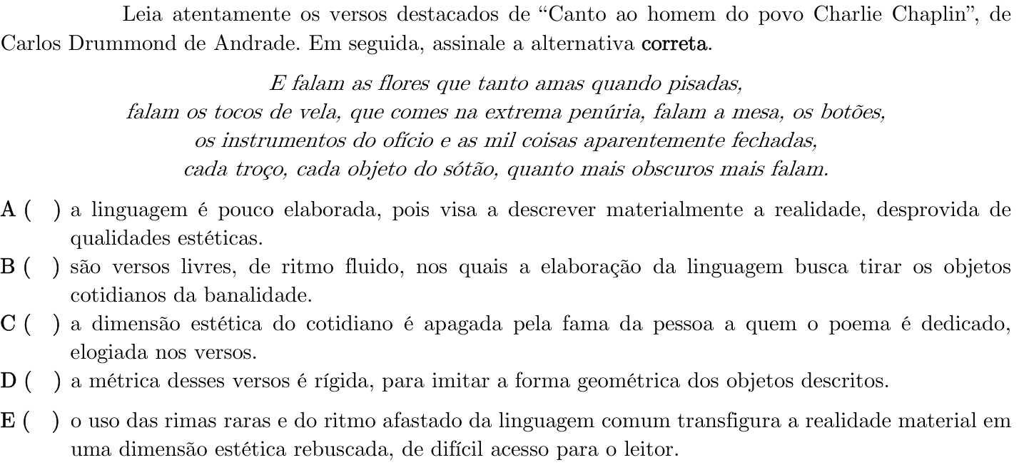 Questão 15 no caderno 1ª fase do ITA 2023