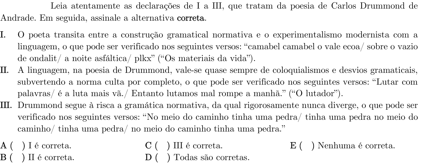Questão 17 no caderno 1ª fase do ITA 2023