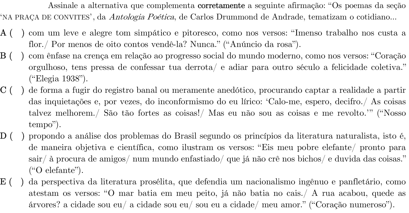 Questão 24 no caderno 1ª fase do ITA 2023