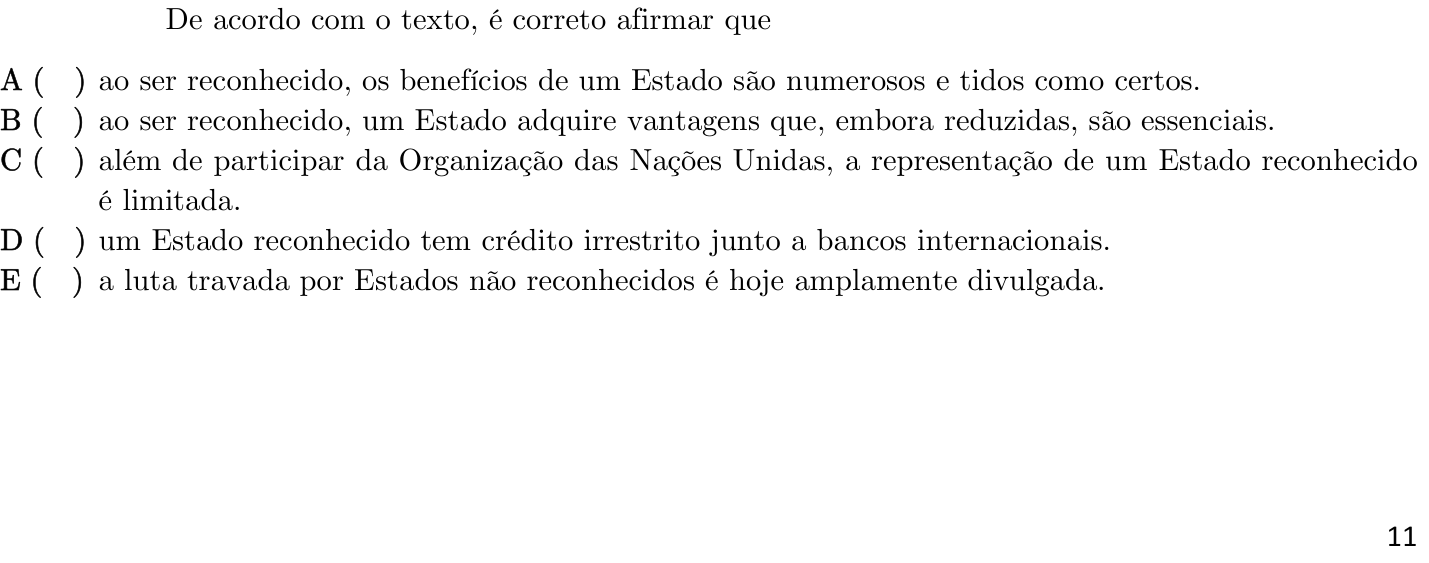 Questão 25 no caderno 1ª fase do ITA 2023