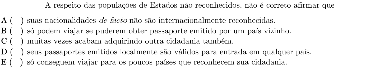 Questão 26 no caderno 1ª fase do ITA 2023