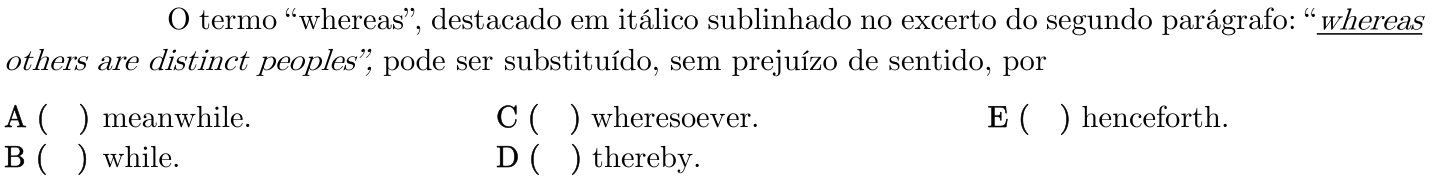 Questão 28 no caderno 1ª fase do ITA 2023