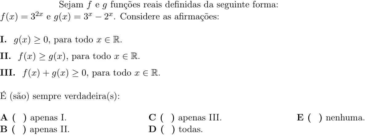 Questão 41 no caderno 1ª fase do ITA 2023