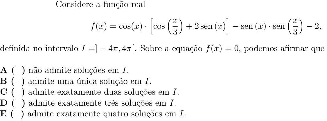 Questão 47 no caderno 1ª fase do ITA 2023