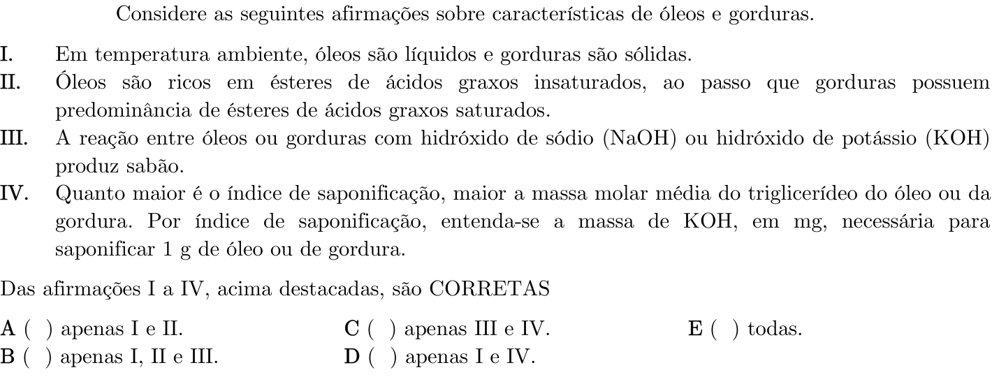 Questão 58 no caderno 1ª fase do ITA 2023