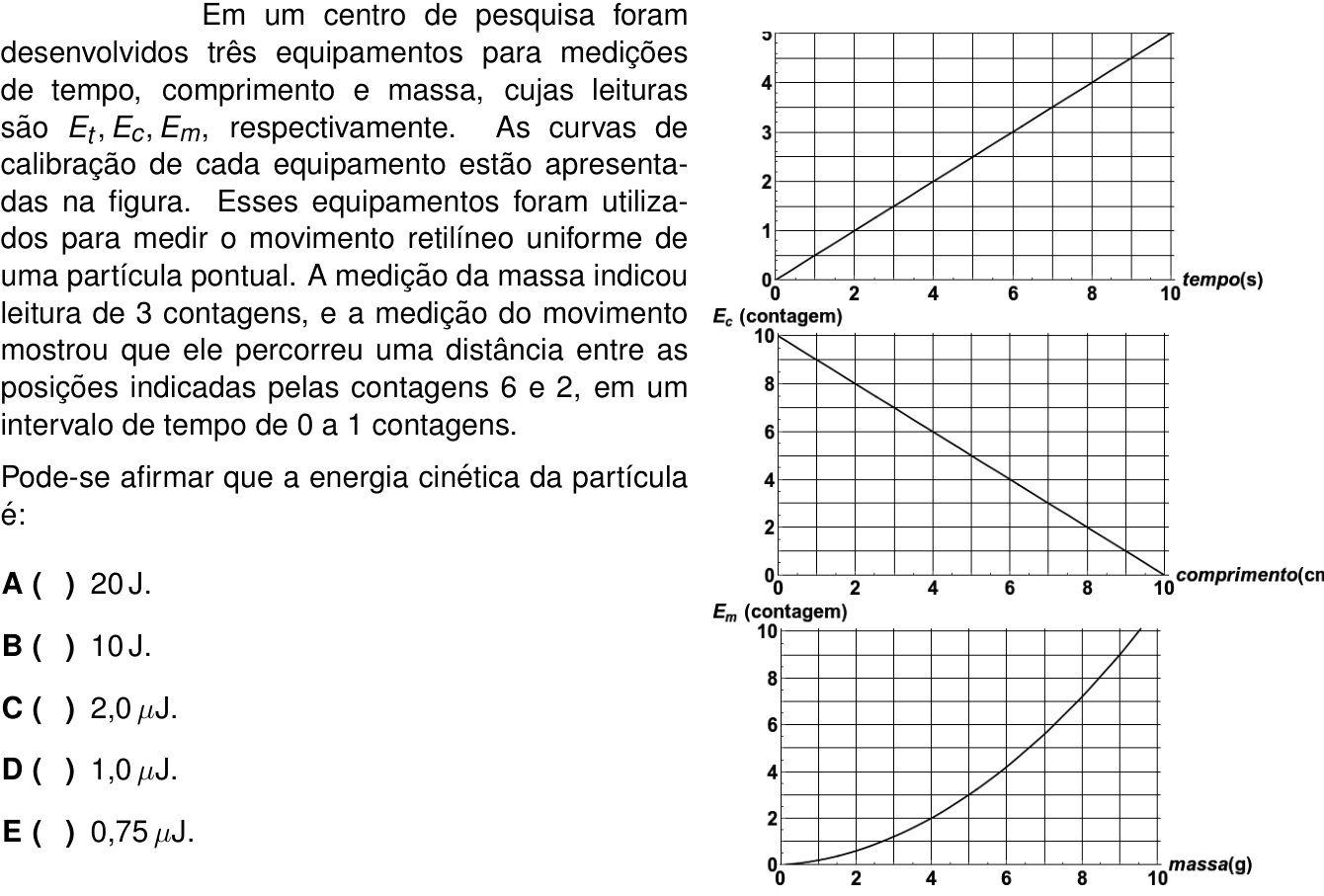 Questão 1 no caderno 1ª fase do ITA 2024