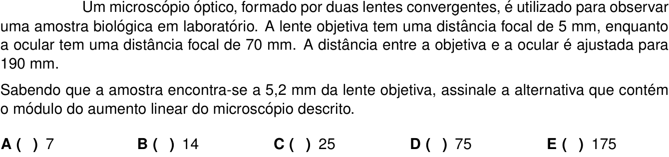 Questão 7 no caderno 1ª fase do ITA 2024
