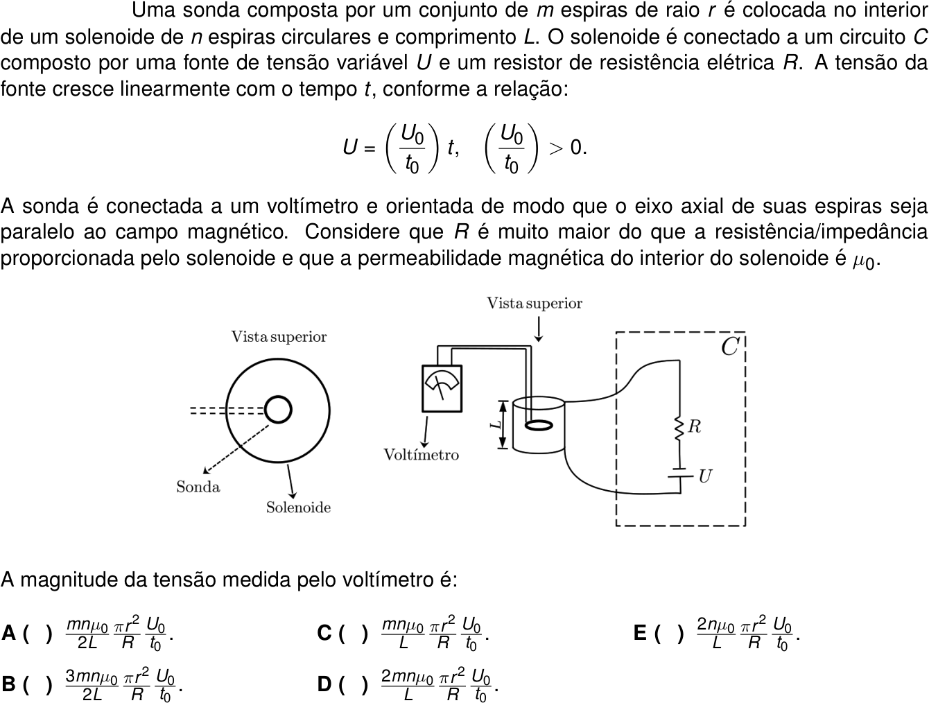 Questão 11 no caderno 1ª fase do ITA 2024