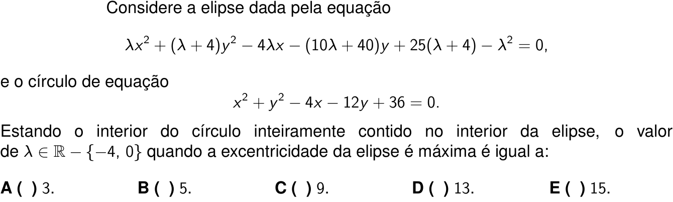 Questão 48 no caderno 1ª fase do ITA 2024
