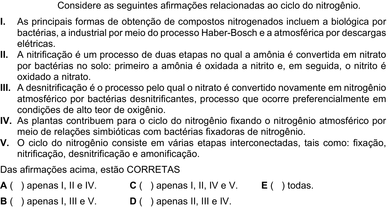 Questão 50 no caderno 1ª fase do ITA 2024