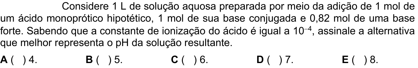 Questão 56 no caderno 1ª fase do ITA 2024