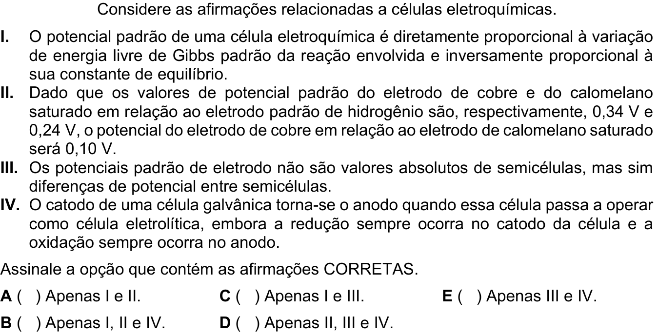 Questão 59 no caderno 1ª fase do ITA 2024