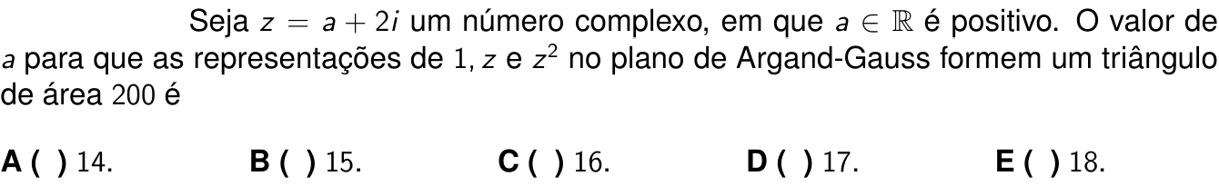 Questão 1 no caderno 1ª fase do ITA 2025