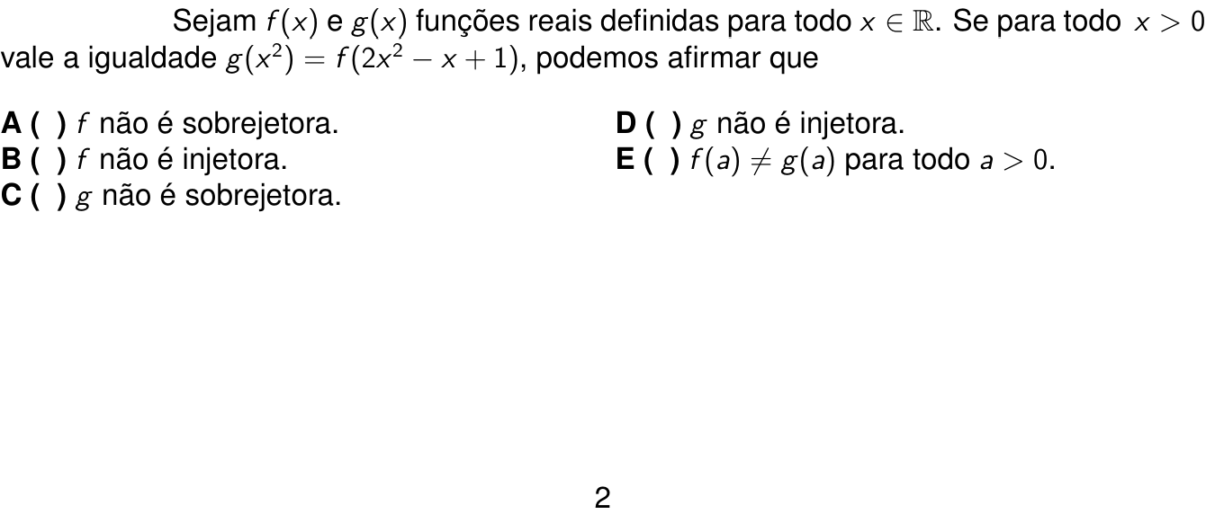 Questão 4 no caderno 1ª fase do ITA 2025