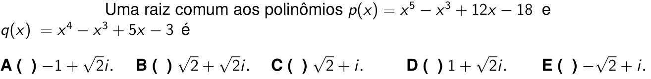 Questão 10 no caderno 1ª fase do ITA 2025