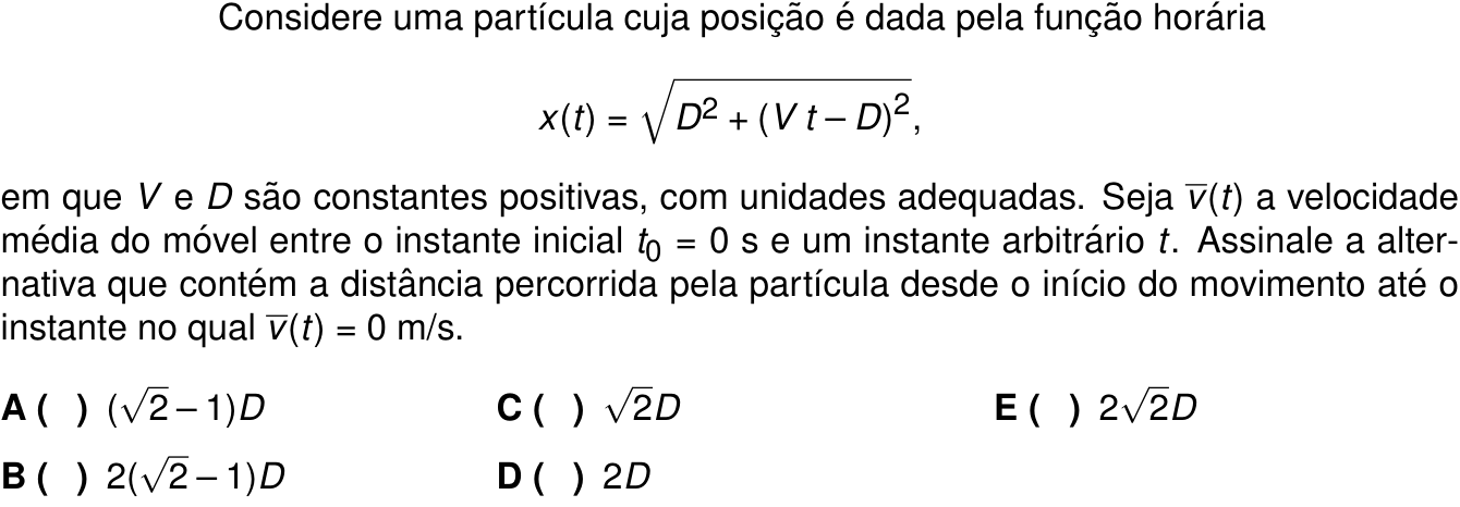 Questão 13 no caderno 1ª fase do ITA 2025