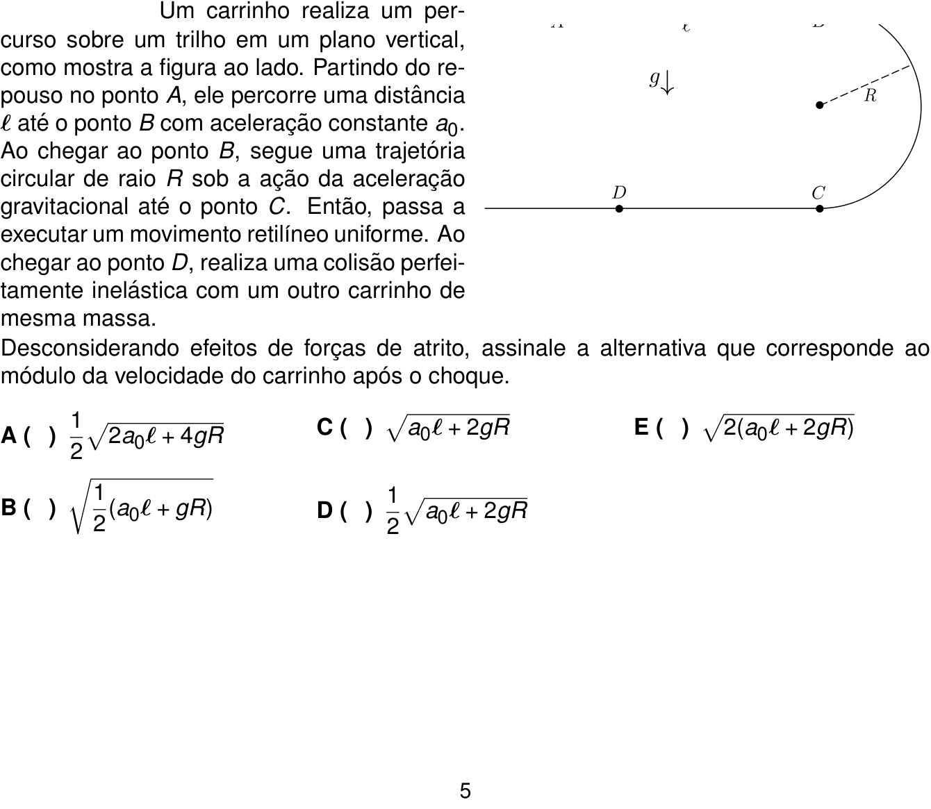 Questão 14 no caderno 1ª fase do ITA 2025