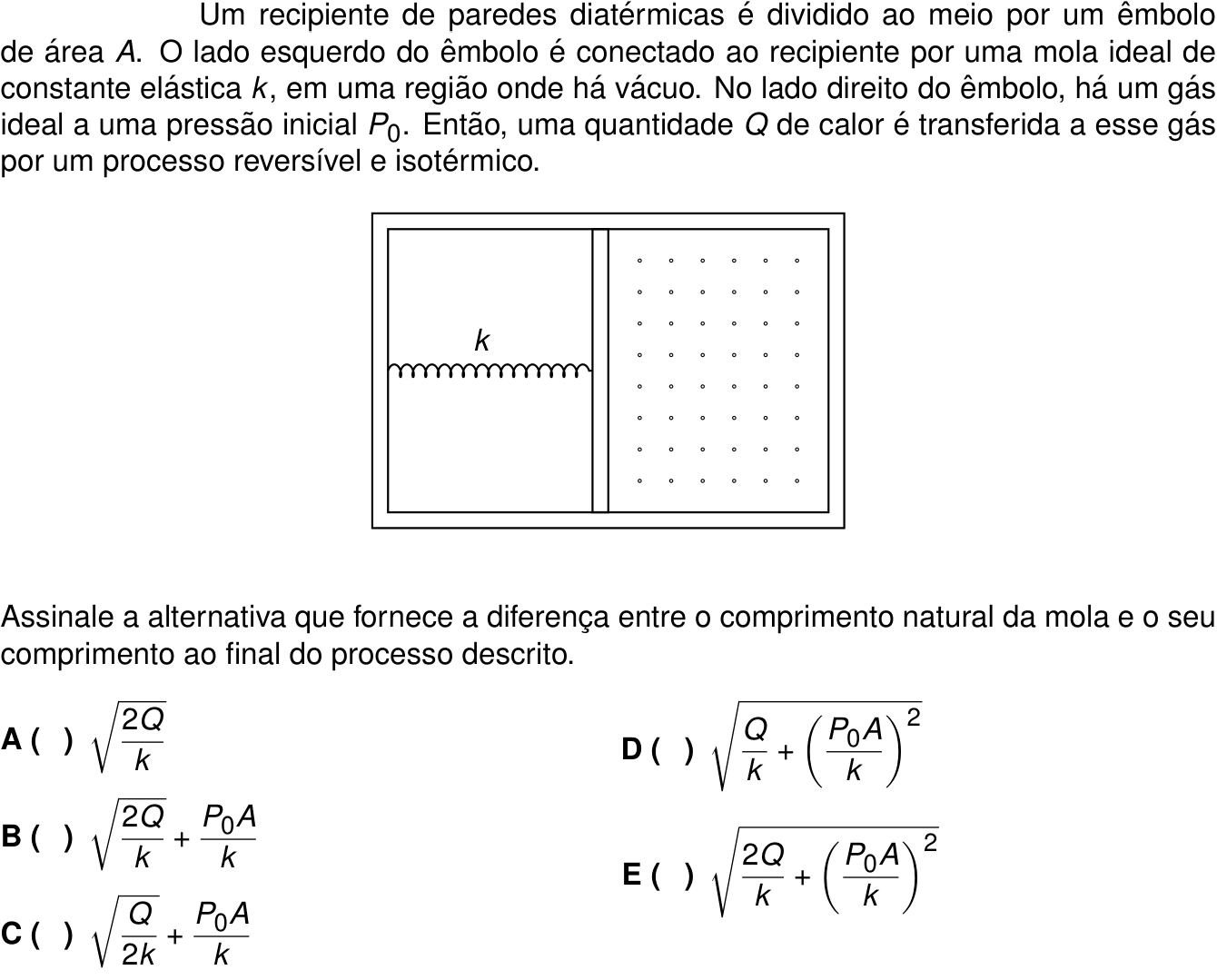 Questão 18 no caderno 1ª fase do ITA 2025