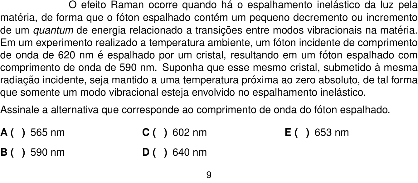 Questão 24 no caderno 1ª fase do ITA 2025