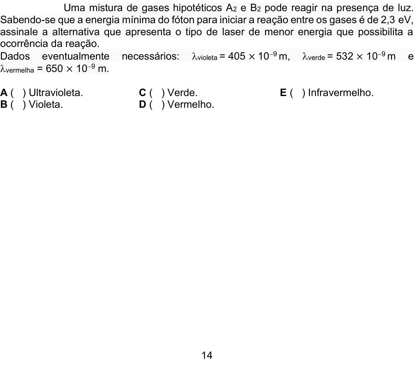 Questão 36 no caderno 1ª fase do ITA 2025