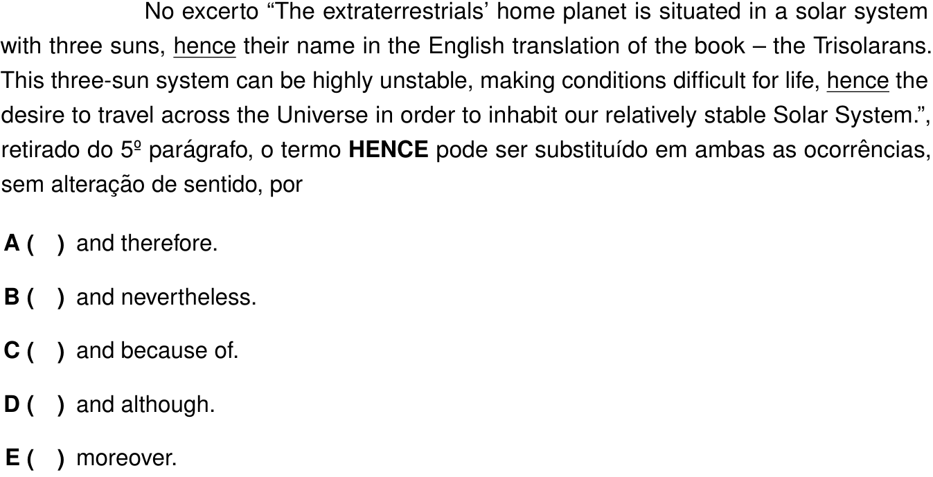 Questão 42 no caderno 1ª fase do ITA 2025