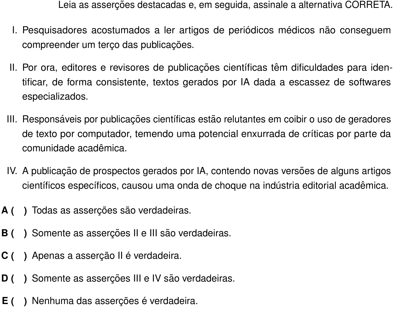 Questão 47 no caderno 1ª fase do ITA 2025