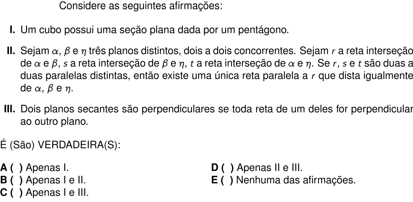 Questão 6 no caderno 1ª fase do ITA 2026