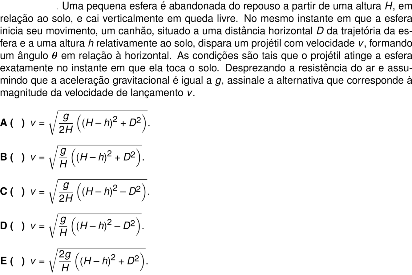 Questão 14 no caderno 1ª fase do ITA 2026