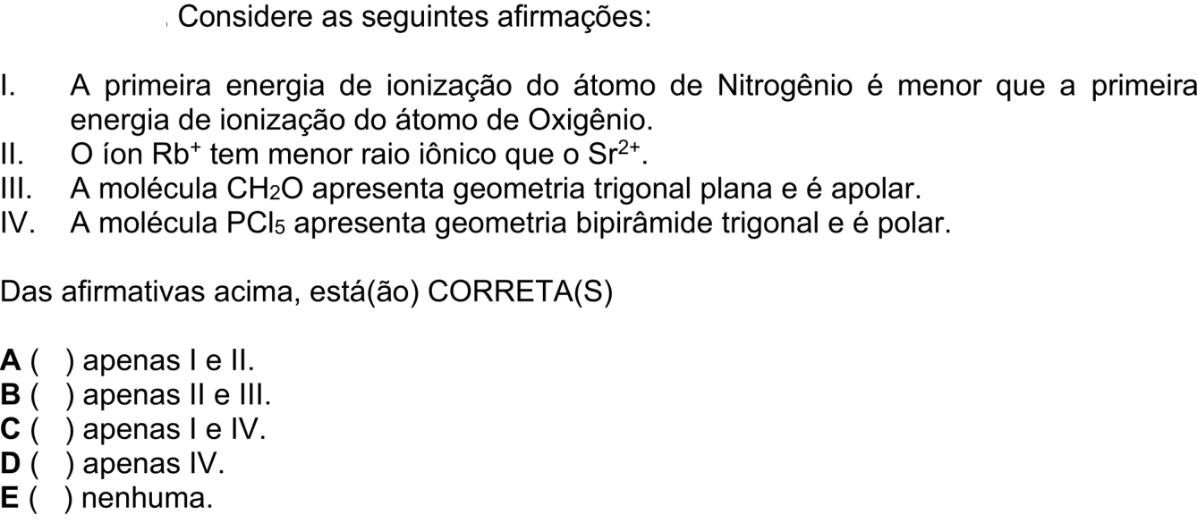 Questão 26 no caderno 1ª fase do ITA 2026