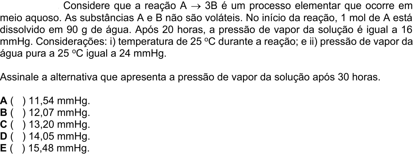Questão 31 no caderno 1ª fase do ITA 2026