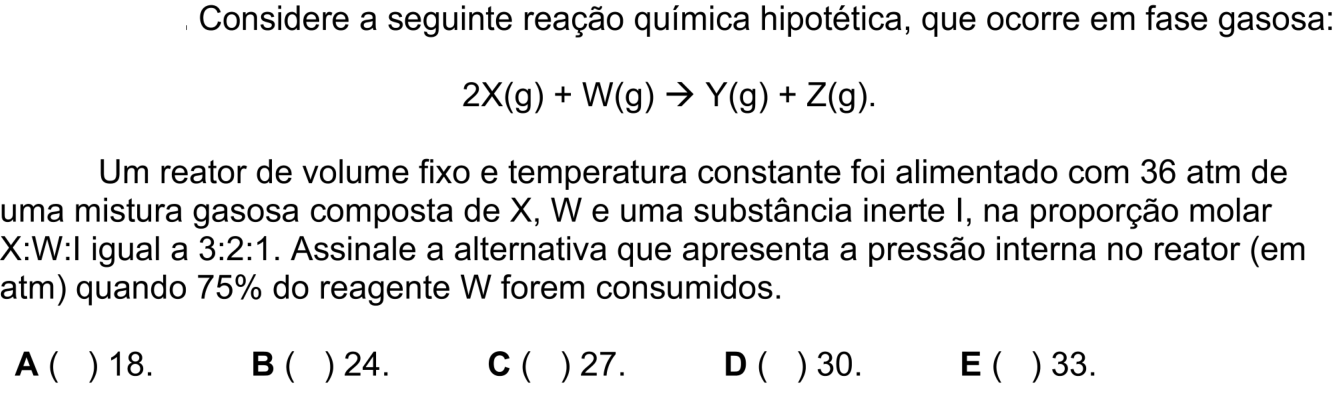 Questão 36 no caderno 1ª fase do ITA 2026