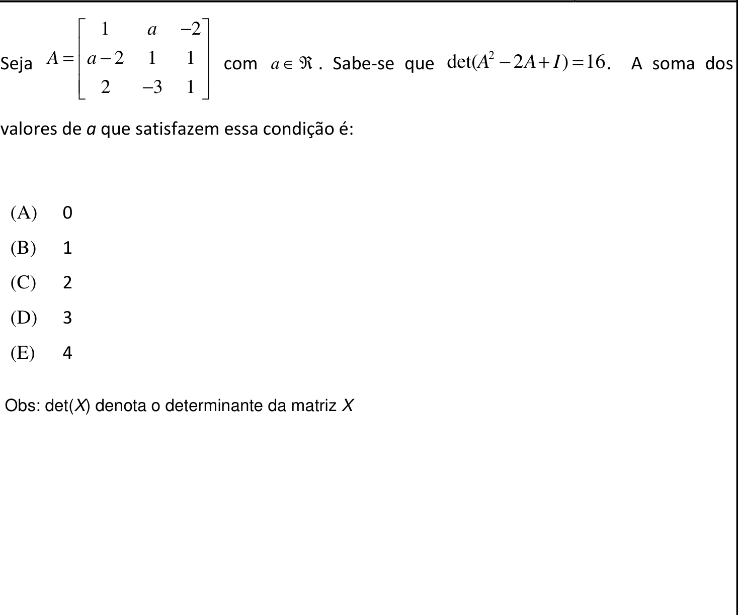 Questão 6 no caderno Prova objetiva do IME 2017