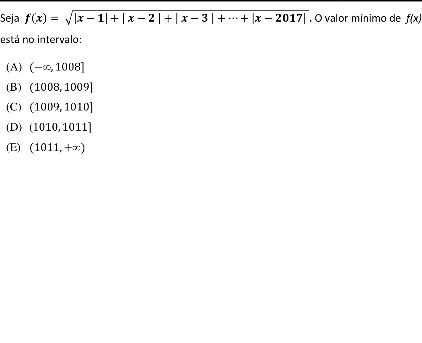 Questão 8 no caderno Prova objetiva do IME 2017
