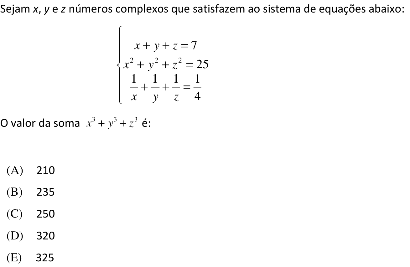 Questão 9 no caderno Prova objetiva do IME 2017