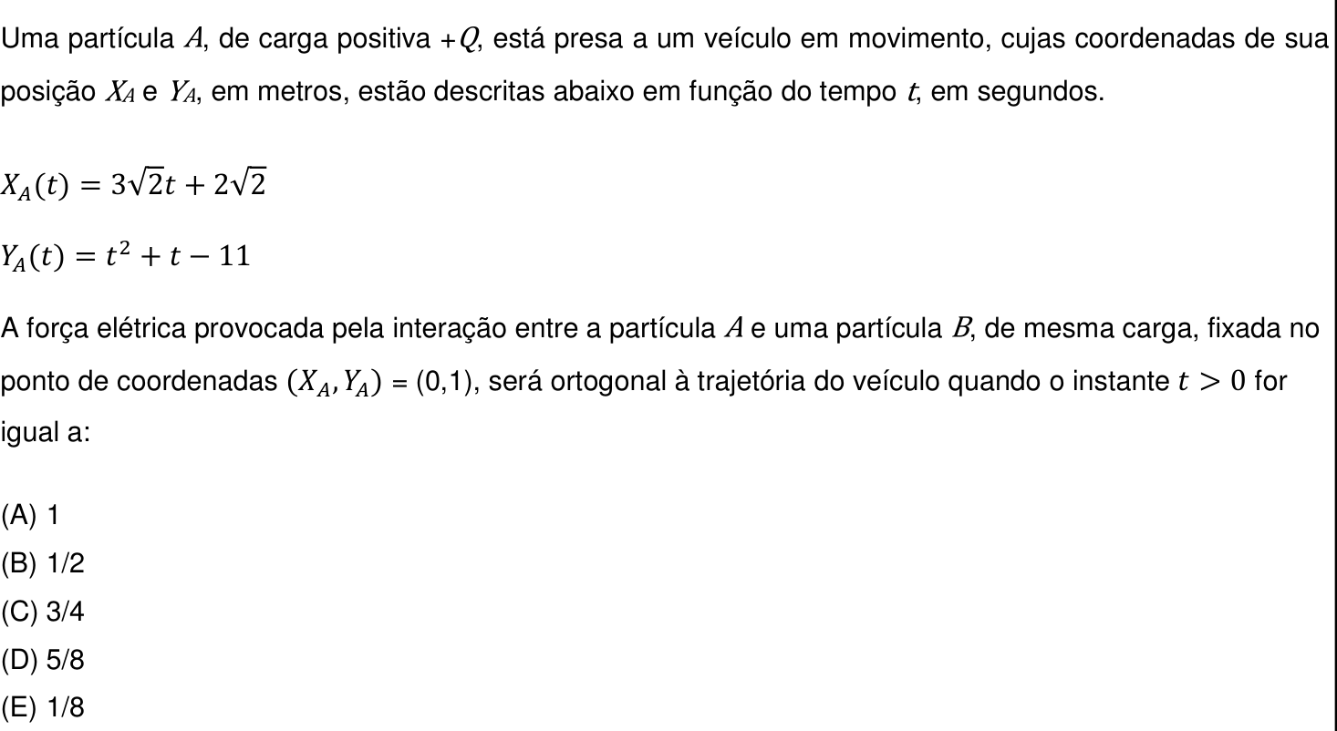 Questão 18 no caderno Prova objetiva do IME 2017